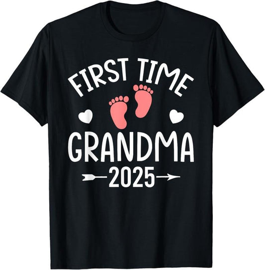 100% Cotton Promoted to Grandma 2025 Grandma Est 2025 T-Shirt