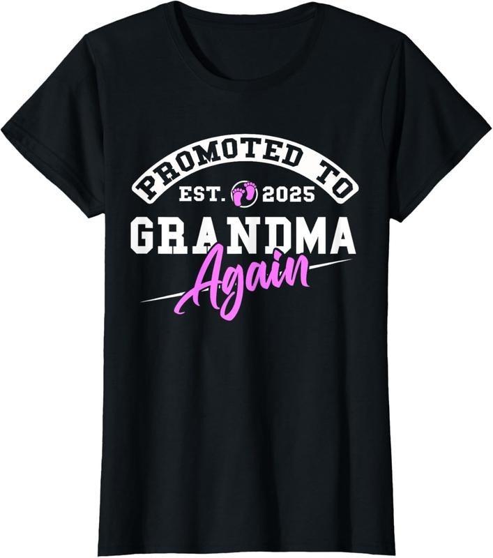 100% Cotton Promoted to Grandma Again New  Soon to Be Granny 2025 T-Shirt Hoodie, Sweatshirt | DripVista.com