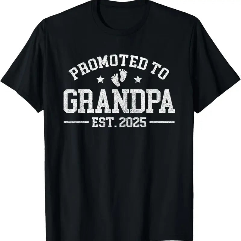 100% Cotton Promoted to Grandpa est. 2025 Grandparents  Announcement T-Shirt Hoodie, Sweatshirt | DripVista.com