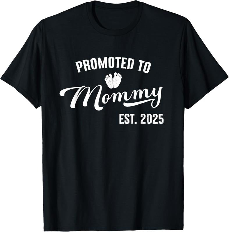 100% Cotton Promoted to Mommy Est 2025 First Time Mom Mommy 2025 T-Shirt Hoodie, Sweatshirt | DripVista.com
