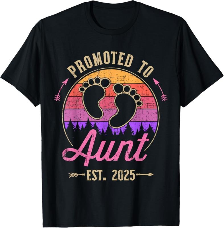 100% Cotton Promoted to aunt 2025 vintage T-Shirt Hoodie, Sweatshirt | DripVista.com