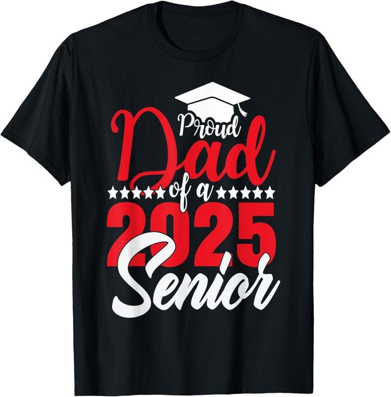 100% Cotton Proud Dad Of A 2025 Senior Dad Class Of 2025 Graduation T-Shirt Hoodie, Sweatshirt | DripVista.com