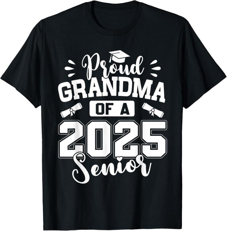 100% Cotton Proud Grandma Of A 2025 Senior Class Of 2025 Graduation T-Shirt Hoodie, Sweatshirt | DripVista.com