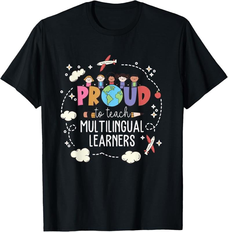100% Cotton Proud To Teach Multilingual Learner ESL English Teacher T-Shirt Hoodie, Sweatshirt | DripVista.com