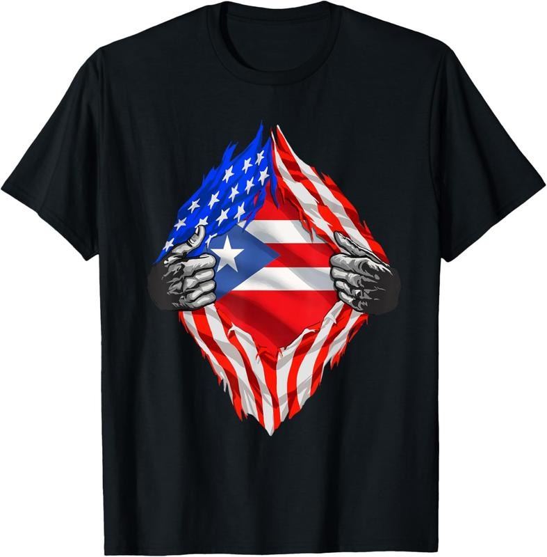 100% Cotton Puerto Rico Super Puerto Rican Flag Patriotic Boricua T-Shirt Hoodie, Sweatshirt | DripVista.com