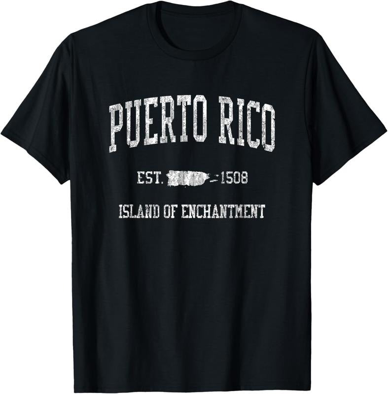 100% Cotton Puerto Rico T-Shirt Vintage Sports Design Puerto Rican Tee T-Shirt Hoodie, Sweatshirt | DripVista.com