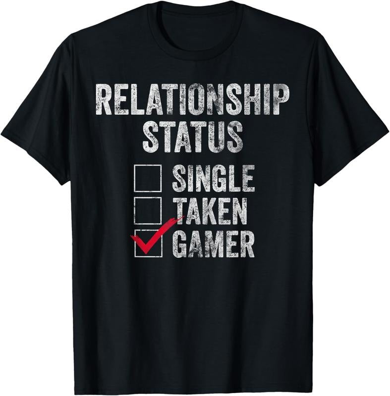 100% Cotton Relationship Status Single Taken Gamer Shirt Video Gamer T-Shirt Hoodie, Sweatshirt | DripVista.com