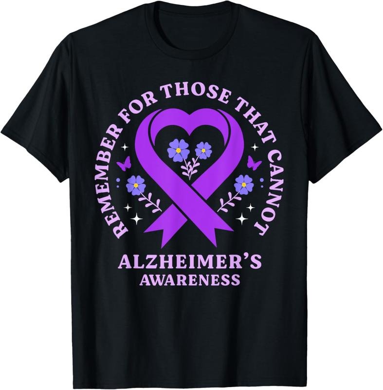 100% Cotton Remember For Those That Cannot Alzheimer's Awareness Ribbon T-Shirt Hoodie, Sweatshirt | DripVista.com