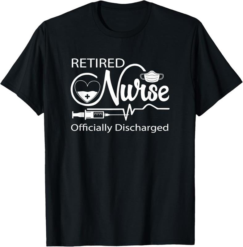 100% Cotton Retired Nurse Officially Discharged Retirement Party Gift T-Shirt Hoodie, Sweatshirt | DripVista.com