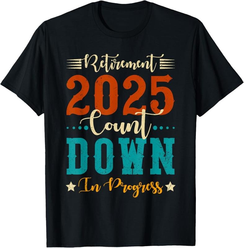 100% Cotton Retirement 2025 Count Down in Progress Funny Retiring Retro T-Shirt Hoodie, Sweatshirt | DripVista.com