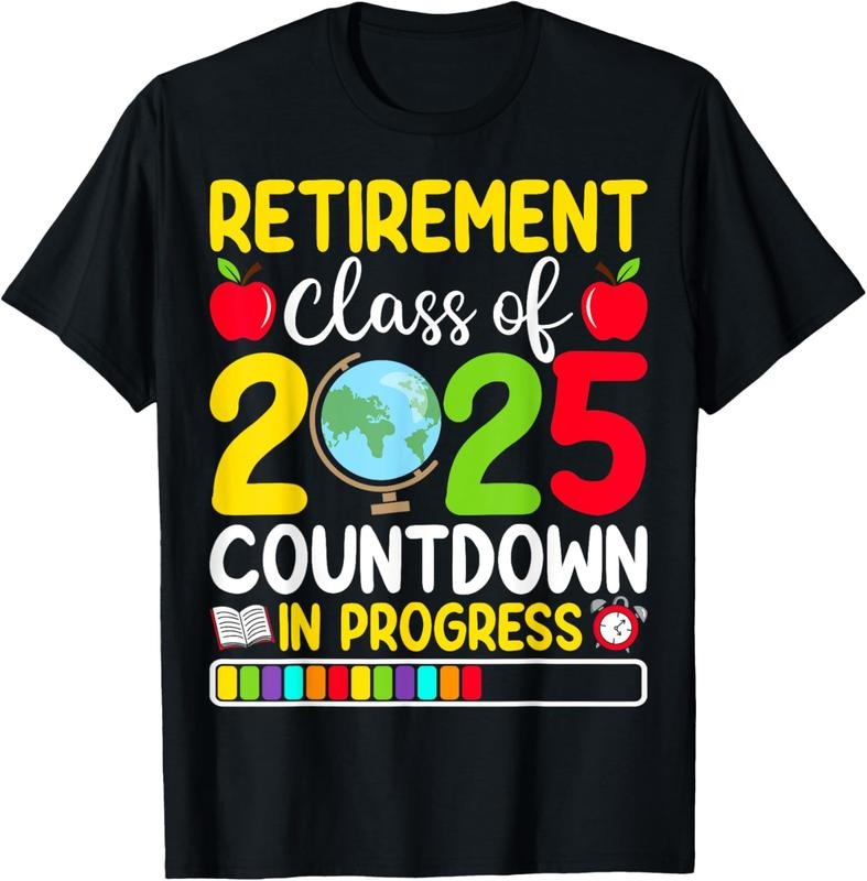 100% Cotton Retirement Class Of 2025 Countdown In Progress Teacher T-Shirt Hoodie, Sweatshirt | DripVista.com