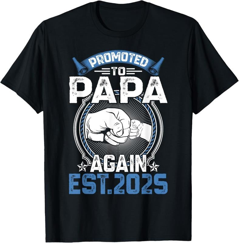 100% Cotton Retro Promoted To Papa 2025 Again Soon To Be Papa Mens T-Shirt Hoodie, Sweatshirt | DripVista.com