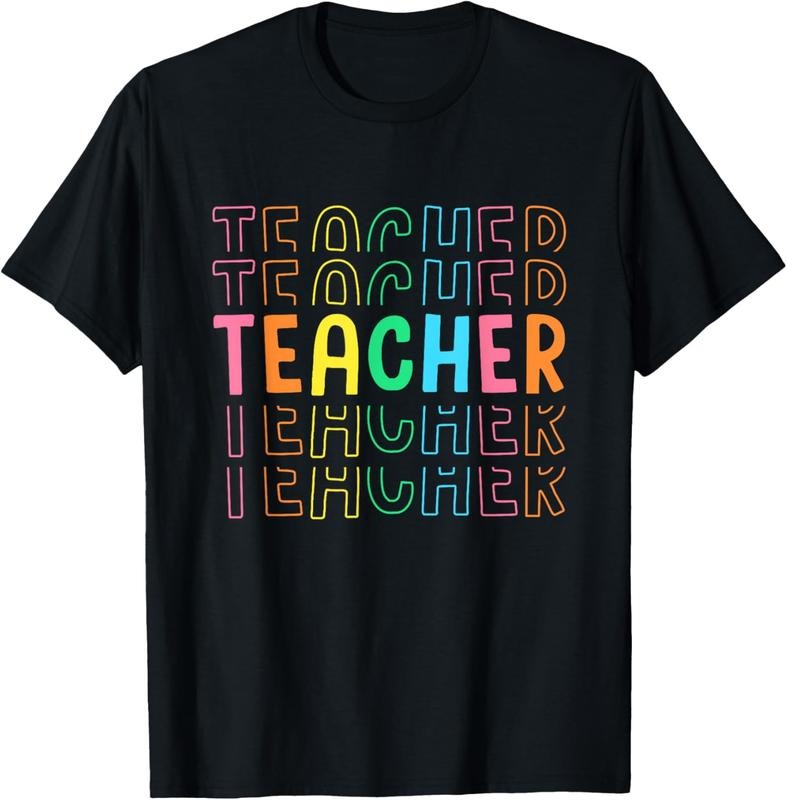 100% Cotton Retro Teacher Colorful Elementary School Teachers Women T-Shirt Hoodie, Sweatshirt | DripVista.com