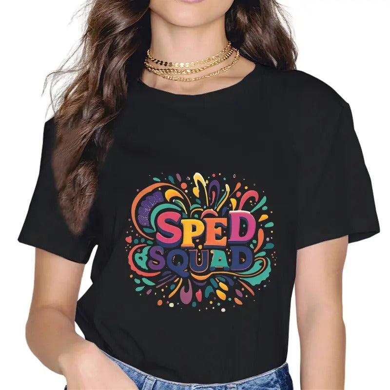[100% Cotton]SPED Squad Proud Special Education Para Teacher Colorful T-Shirt Hoodie, Sweatshirt | DripVista.com