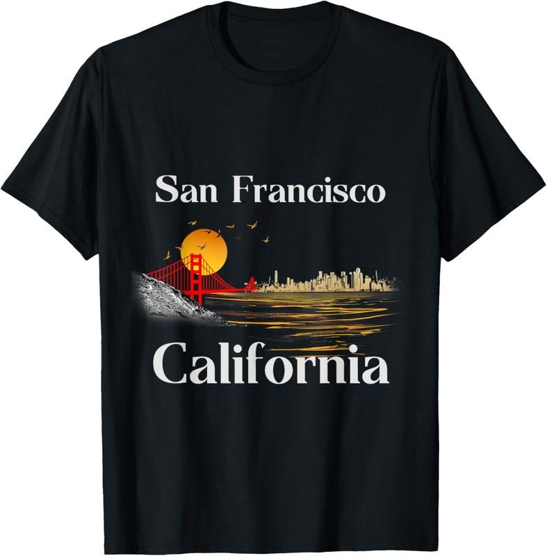100% Cotton San Francisco California Cityscape Men Women and Youth T-Shirt Hoodie, Sweatshirt | DripVista.com