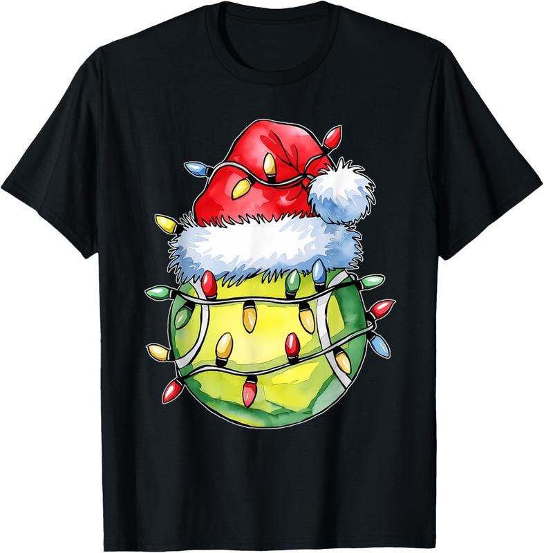 100% Cotton Santa Sports Design For Men Boys Christmas Tennis Player T-Shirt Hoodie, Sweatshirt | DripVista.com