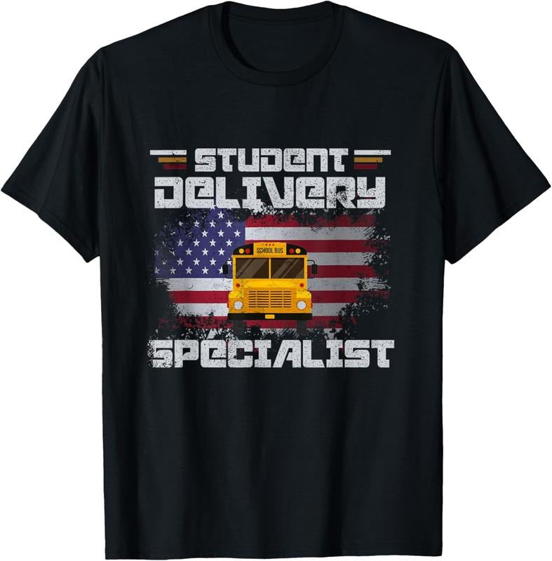 100% Cotton School Bus Driver's American Flag Pride | School Bus Driver T-Shirt Hoodie, Sweatshirt | DripVista.com
