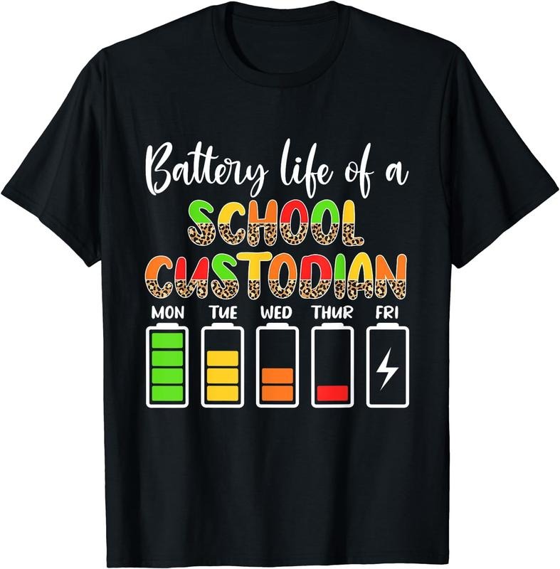 [100% Cotton]School Custodian Battery Life School Janitor T-Shirt Hoodie, Sweatshirt | DripVista.com