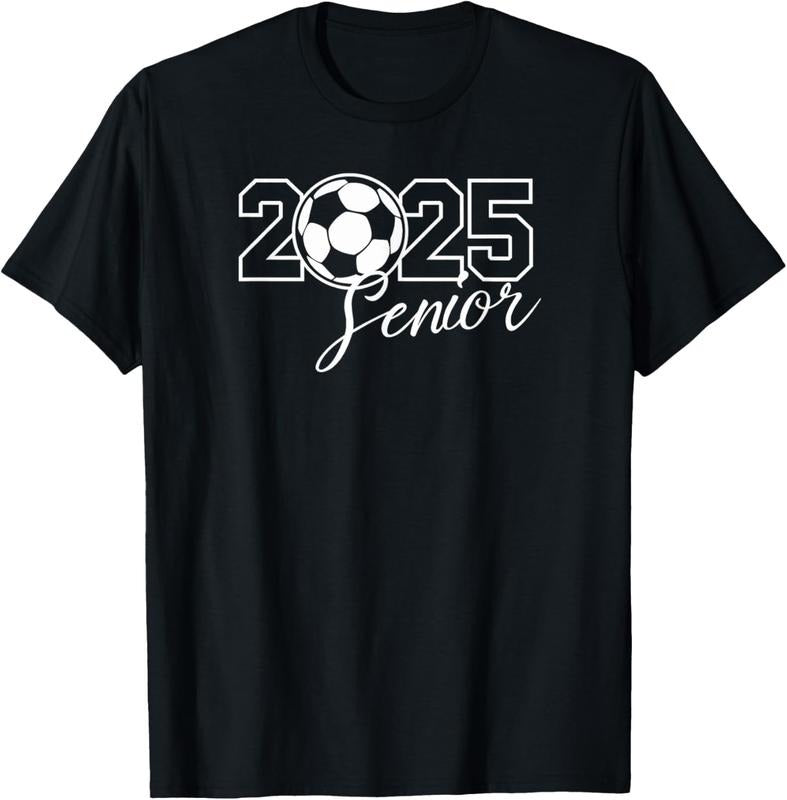 100% Cotton Senior 2025 Soccer Mom High School Graduation Outfit Proud T-Shirt