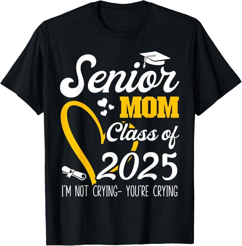 100% Cotton Senior Mom 2025 Class of 2025 Graduation 2025 Back To School T-Shirtstyle{n002}2 T-Shirts, Hoodie, Sweatshirt