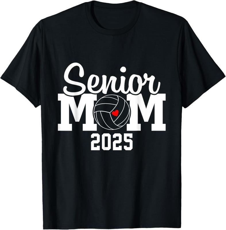 100% Cotton Senior Mom Class Of 2025 Volleyball Mom Graduation Senior 25 T-Shirt Hoodie, Sweatshirt | DripVista.com
