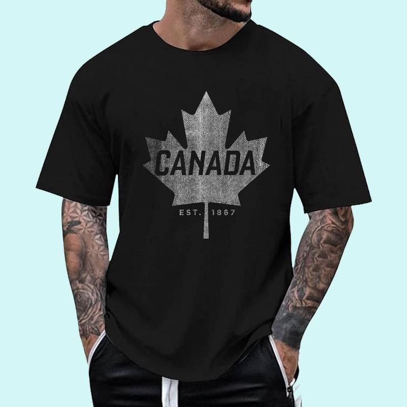 [100% Cotton Shirt] Canada Maple Leaf Shirt - Canada Est Hoodie, Sweatshirt | DripVista.com