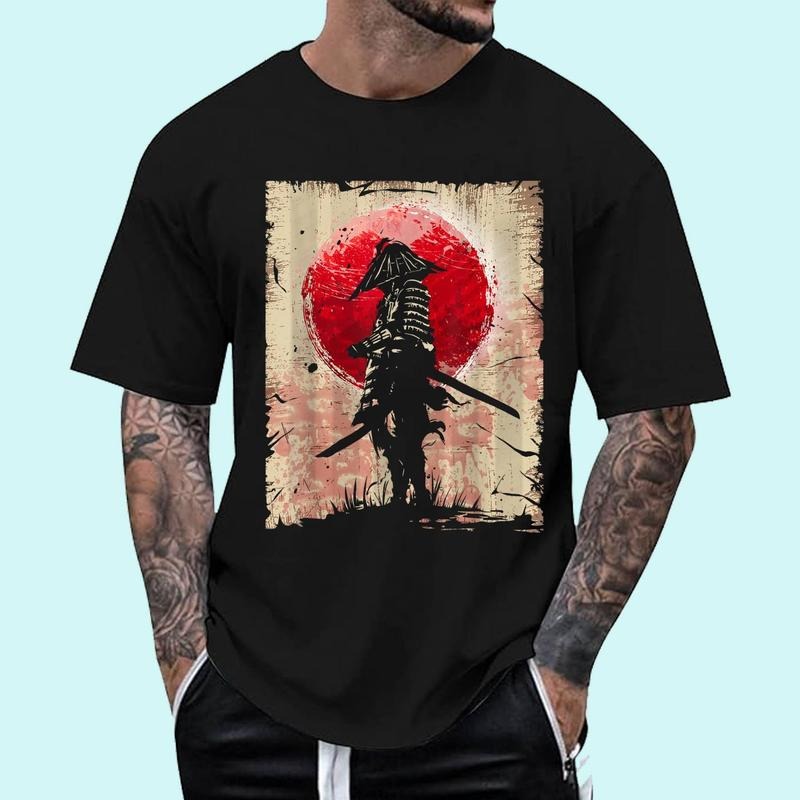 [100% Cotton Shirt] Japanese Art Samurai Vintage Fighter Retro Design Unisex T-Shirt Hoodie, Sweatshirt | DripVista.com