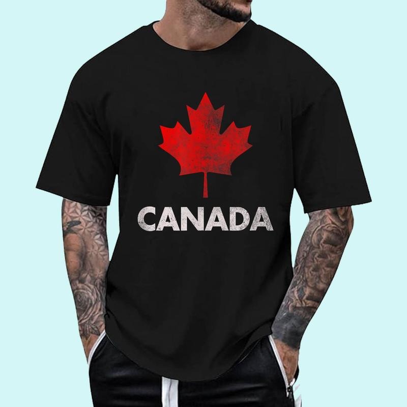 [100% Cotton Shirt] Vintage Retro Canadian Maple Leaf Canada Flag Unisex T-Shirt Hoodie, Sweatshirt | DripVista.com