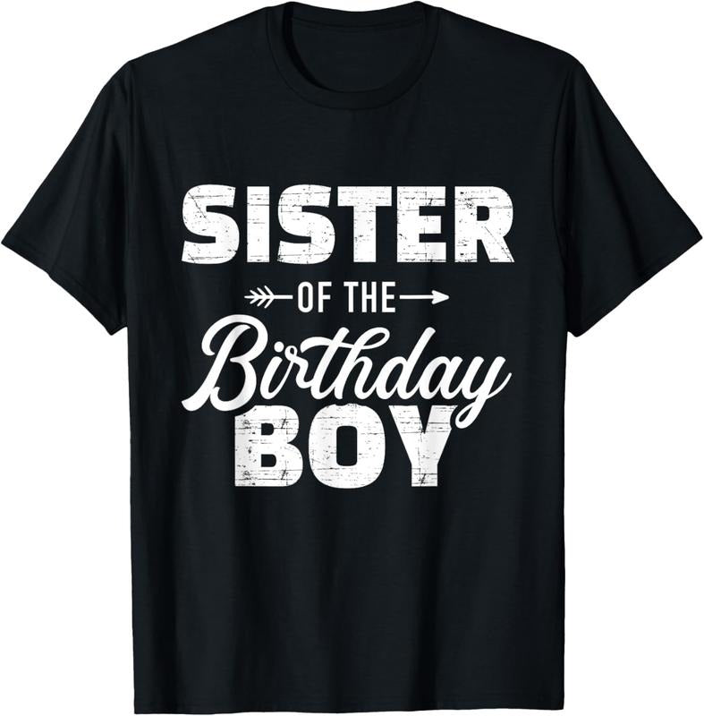 100% Cotton Sister of the birthday boy son matching family T-Shirt Hoodie, Sweatshirt | DripVista.com