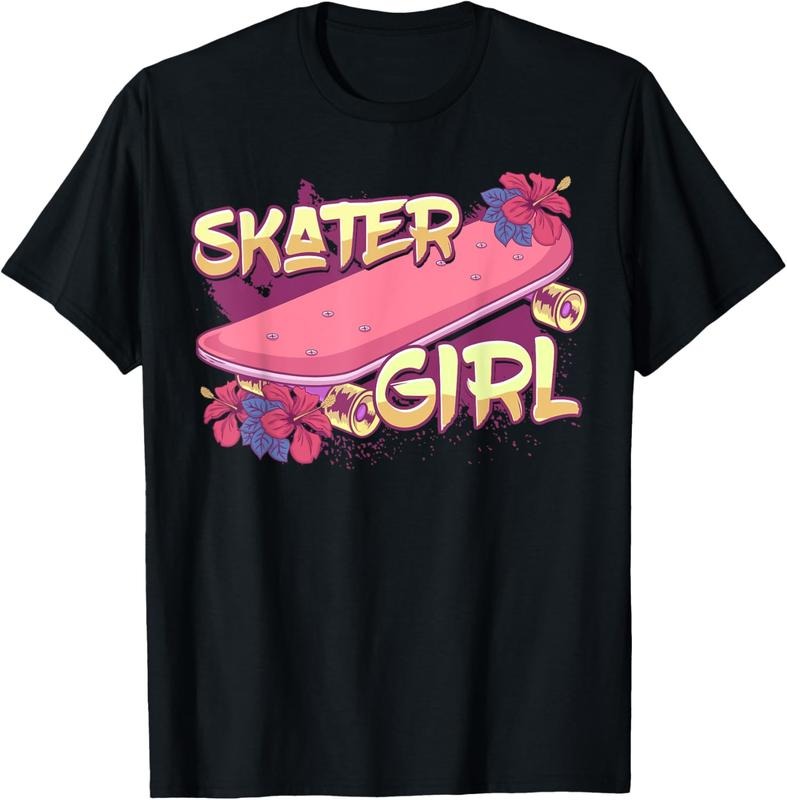 100% Cotton Skater Girl Skateboard Skateboarding T-Shirt Hoodie, Sweatshirt | DripVista.com