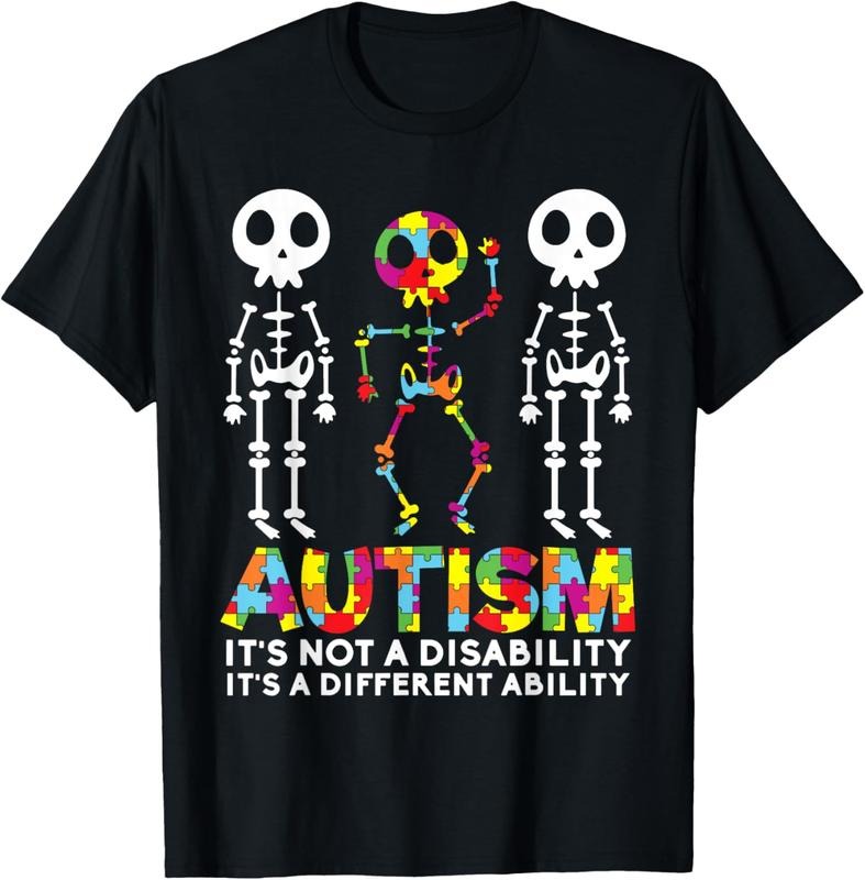 100% Cotton Skull Dance Autism Awareness Mom Dad  Autism T-Shirt Hoodie, Sweatshirt | DripVista.com