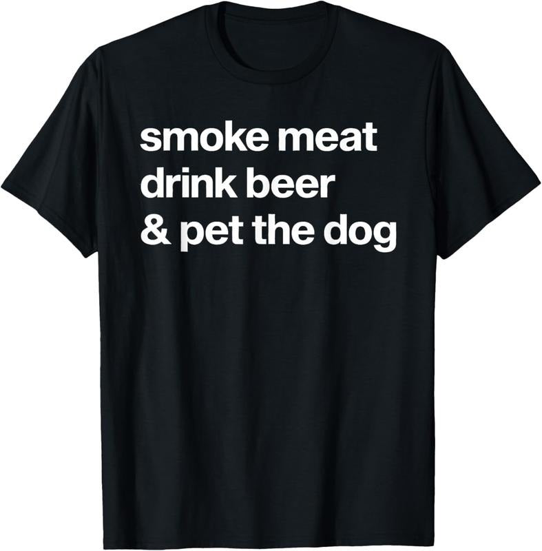100% Cotton Smoke Meat Drink Beer An Pet The Dog BBQ Barbeque Beer Lover T-Shirt Hoodie, Sweatshirt | DripVista.com