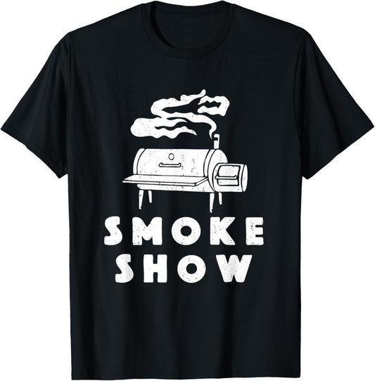 100% Cotton Smoke Show Funny BBQ Grilling Meat Grill Burnt Ends Barbecue T-Shirt