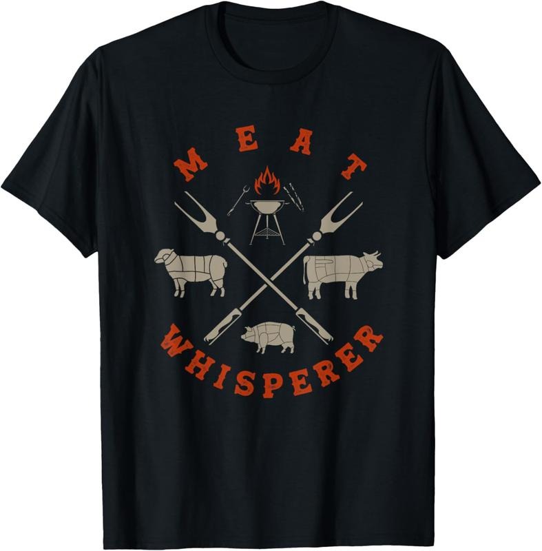 100% Cotton Smoked BBQ Grilling Meat Smoking Meat Whisperer Barbecue T-Shirt Hoodie, Sweatshirt | DripVista.com
