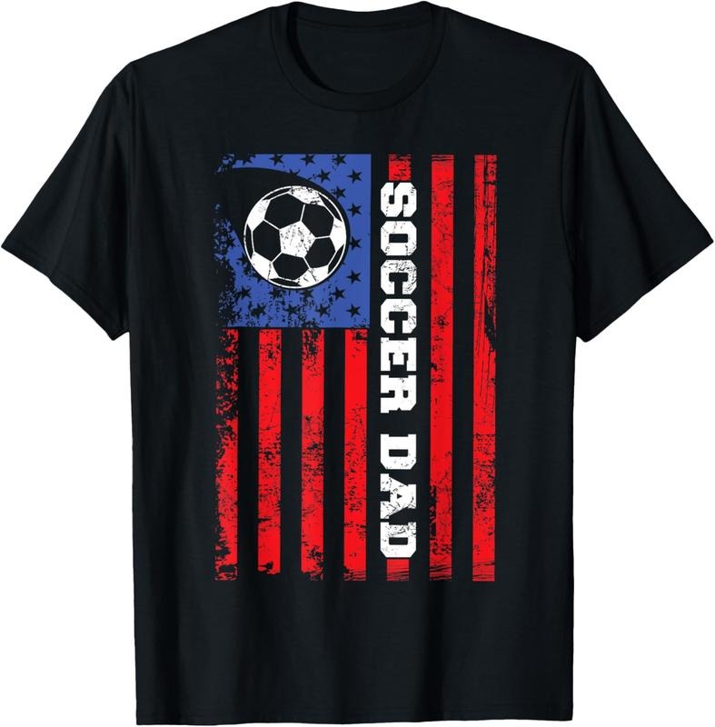 100% Cotton Soccer Dad USA flag All American Fathers T-Shirt Hoodie, Sweatshirt | DripVista.com