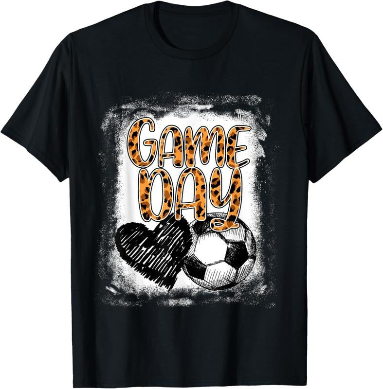 100% Cotton Soccer Game Day Women Leopard Cheetah Print Soccer Fan T-Shirt Hoodie, Sweatshirt | DripVista.com