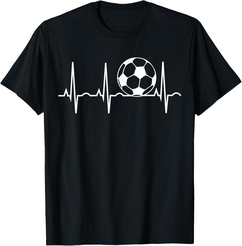 100% Cotton Soccer Heartbeat T-Shirt - Soccer Ball Heartbeat Tee T-Shirt Hoodie, Sweatshirt | DripVista.com