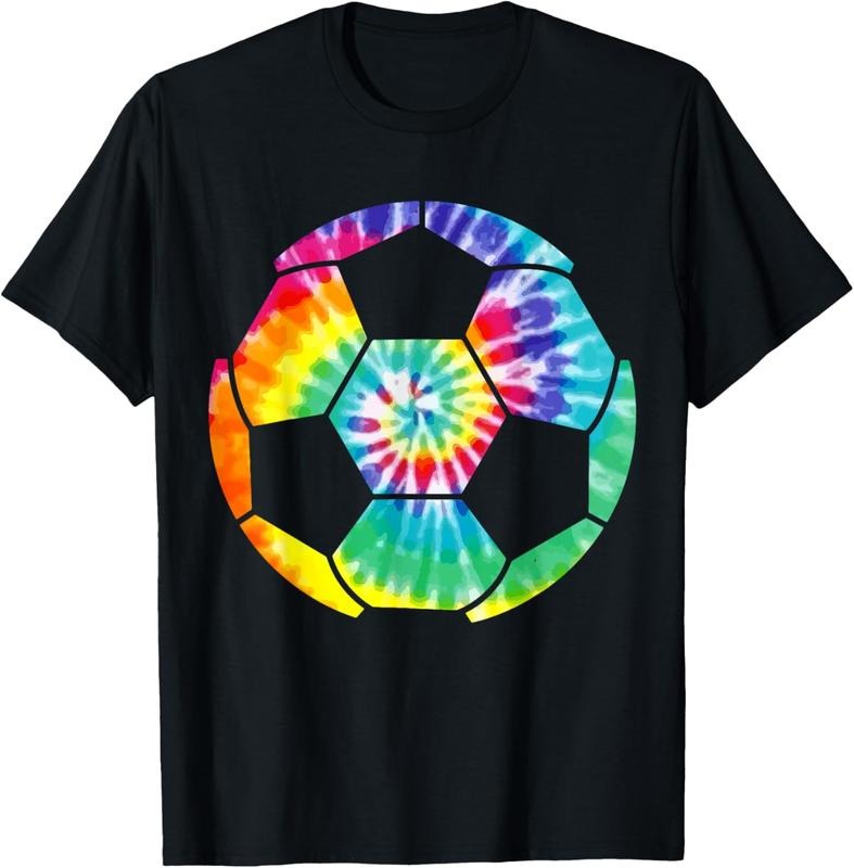 100% Cotton Soccer Player Soccer Ball Tie Dye Men Boys Girls Vintage T-Shirt Hoodie, Sweatshirt | DripVista.com