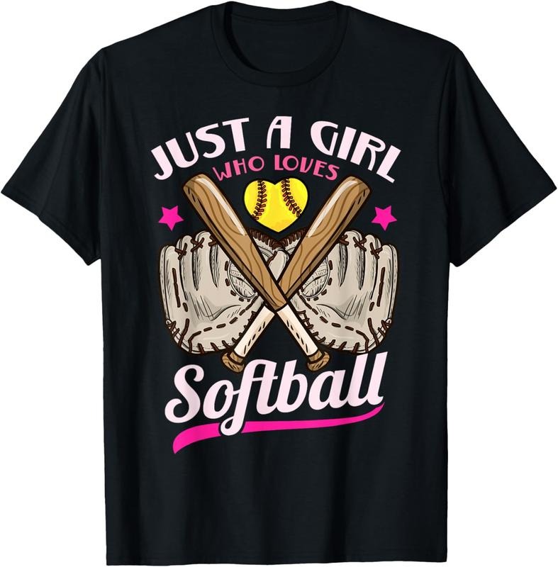 100% Cotton Softball Just a Girl Who Loves Softball Softball Player T-Shirt Hoodie, Sweatshirt | DripVista.com