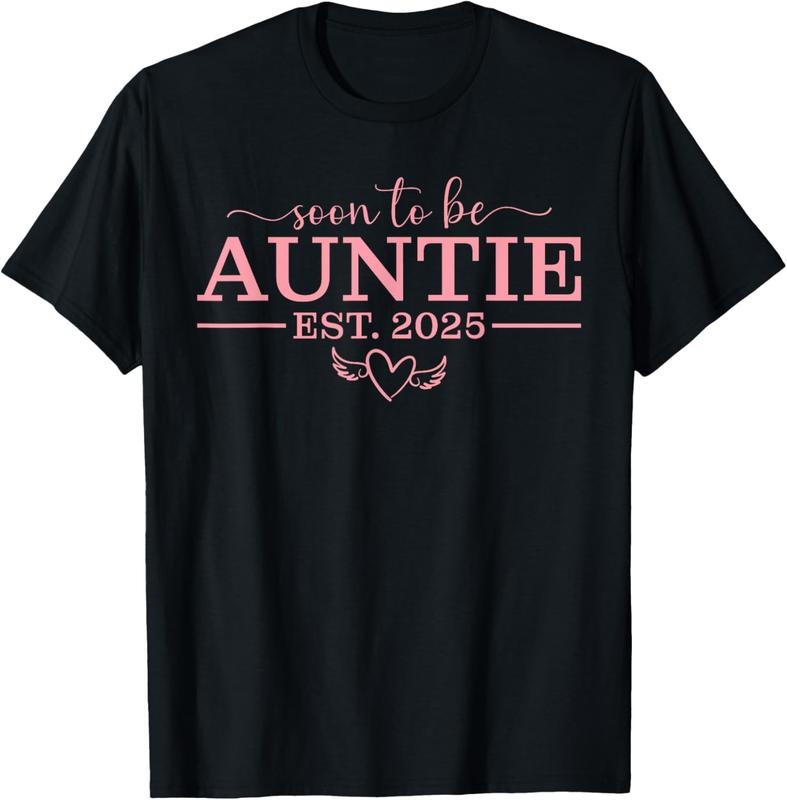100% Cotton Soon To Be Aunt 2025 First Time Auntie T-Shirt Hoodie, Sweatshirt | DripVista.com