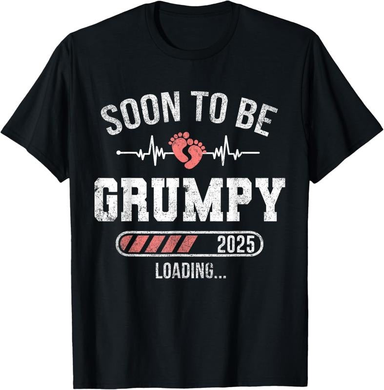 100% Cotton Soon To Be Grumpy 2025 Loading For Pregnancy Announcement T-Shirt Hoodie, Sweatshirt | DripVista.com