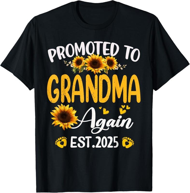 100% Cotton Soon to Be Grandma Again Promoted to Grandma Again Est 2025 T-Shirt Hoodie, Sweatshirt | DripVista.com