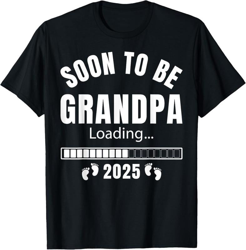 100% Cotton Soon to be Grandpa 2025 Loading Promoted to Grandpa 2025 T-Shirt Hoodie, Sweatshirt | DripVista.com