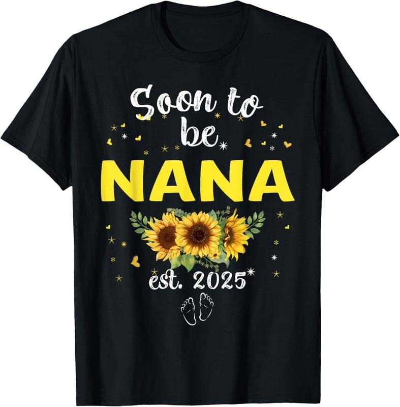 100% Cotton Soon to be Nana 2025 Mother's Day First Time Mom Pregnancy T-Shirt Hoodie, Sweatshirt | DripVista.com