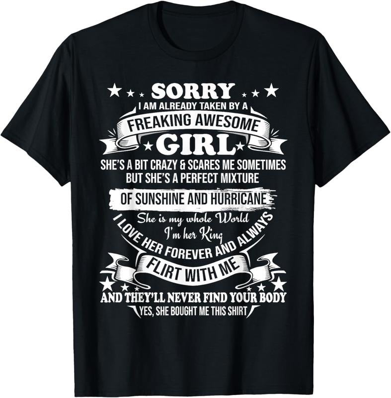 100% Cotton Sorry I am already taken by awesome Girl Shirt Valentine Day T-Shirt Hoodie, Sweatshirt | DripVista.com