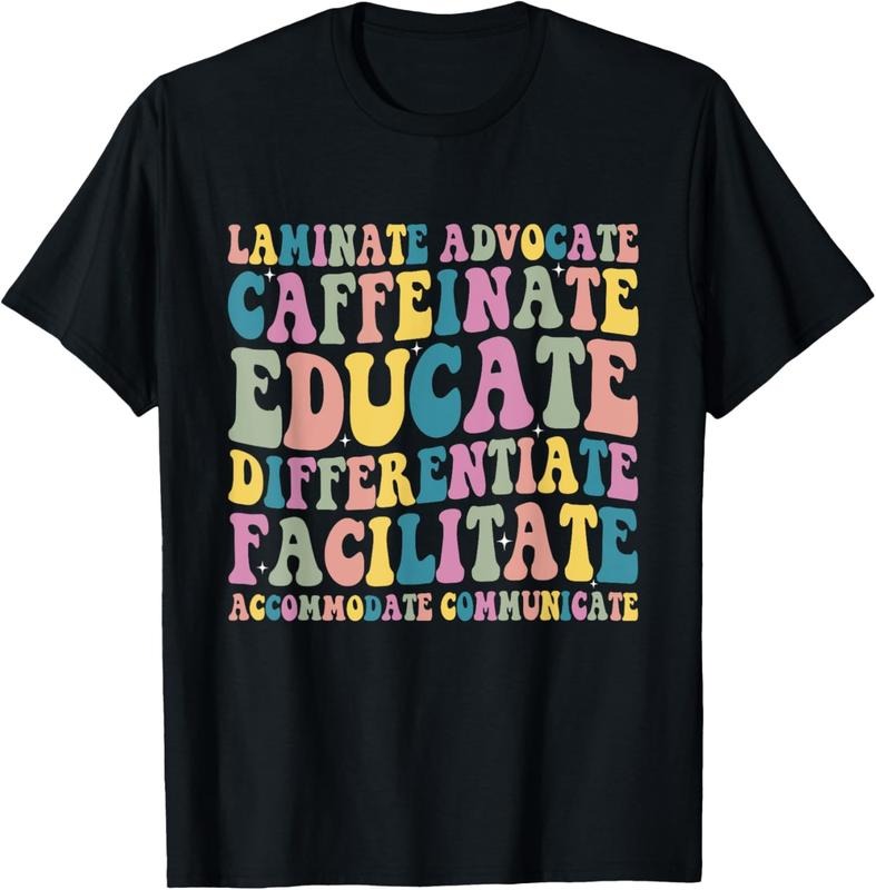 100% Cotton Special Education Teacher Laminate Accommodate Collaborate T-Shirt