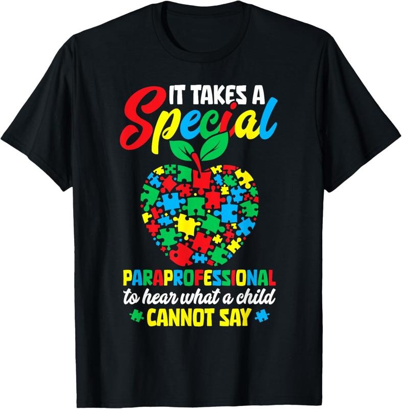 100% Cotton Special Paraprofessional Autism Awareness Teacher T-Shirt Hoodie, Sweatshirt | DripVista.com
