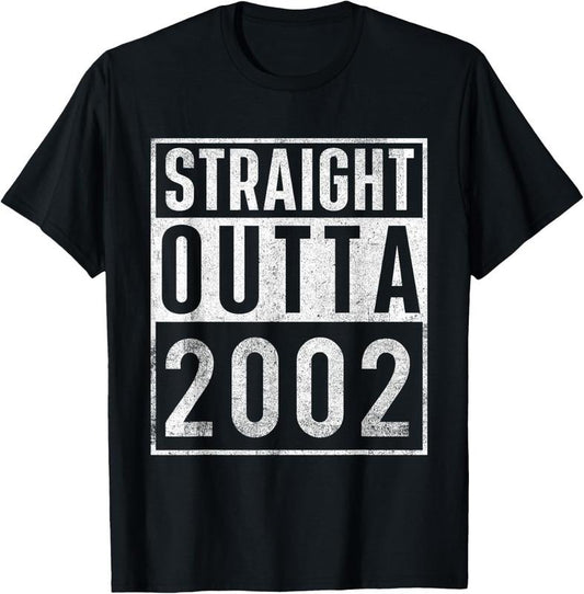 100% Cotton Straight Outta 2002 Year Of Birth Birthday T-Shirt