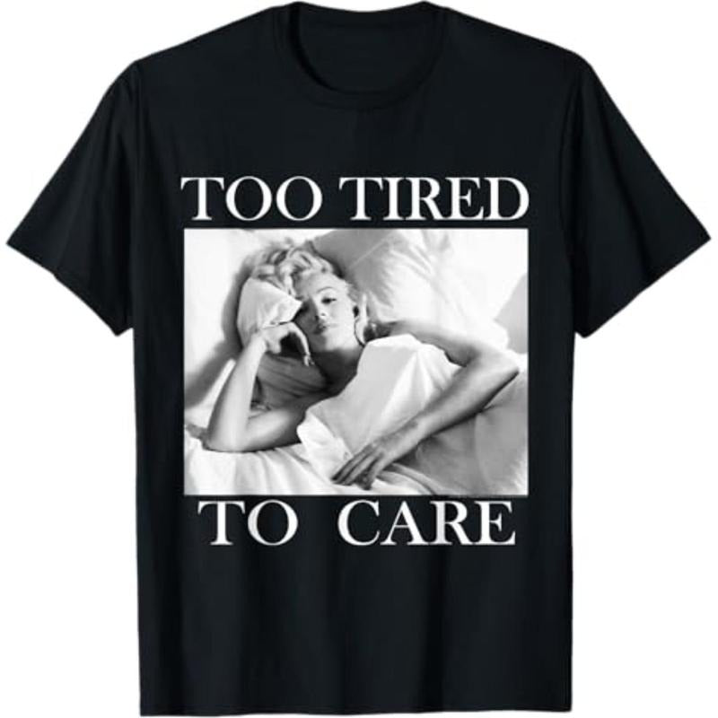 100% Cotton Summer Lightsaber brand Shirts Marilyn Monroe Too Tired Lightsaber brand-Shirt Lightsaber brand-Shirt For Men...