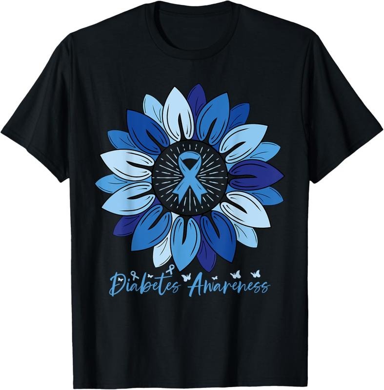 100% Cotton Sunflower Diabetes Awareness Month T-Shirt Hoodie, Sweatshirt | DripVista.com